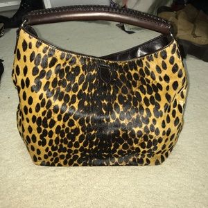 Genuine leopard hobo bag
